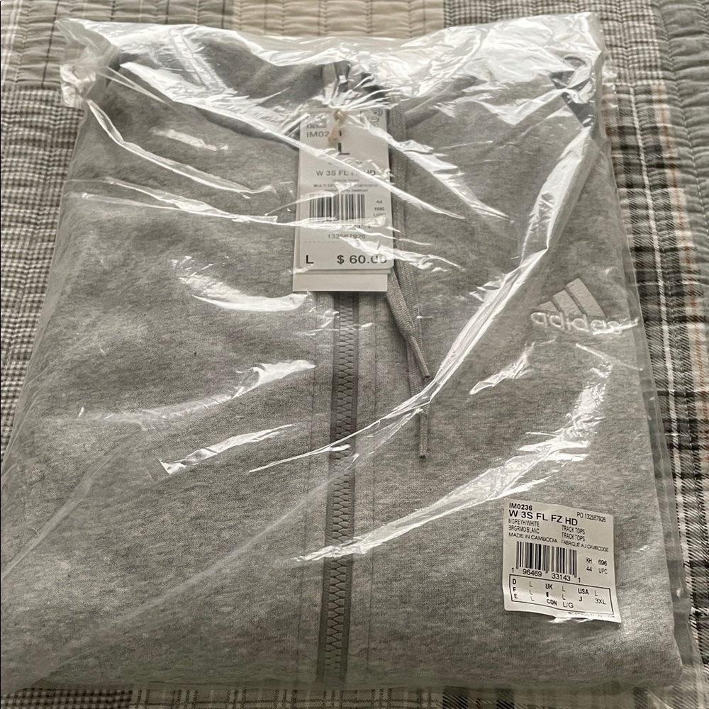 Adidas Heather Gray Zip-Up Jacket WOMANS